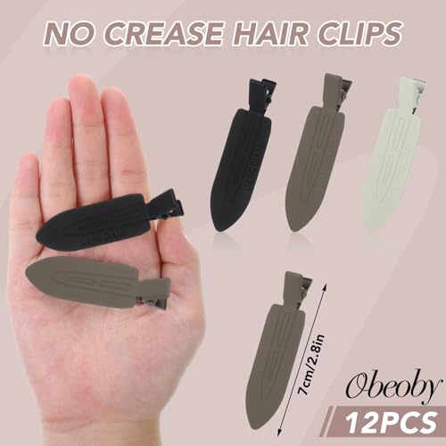 Pinzas para el cabello 12 pzs sin dobleces metal beige/negro/blanco miniatura 2