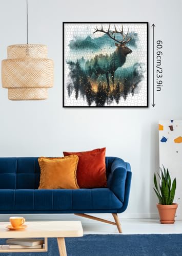 Puzzle de Arte Elk Forest para Adultos 1000 Piezas Naturaleza, Animales, Paisaje Mágico, Rompecabezas Desafiante miniatura 6