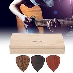 Yuehuamech Lot de 3 médiators de Guitare livrés dans Une Belle boîte Cadeau en Bois pour Votre kit d’accessoires d… - Les Beatles, Paul McCartney, John Lennon, RIngo Starr, George Harrison
