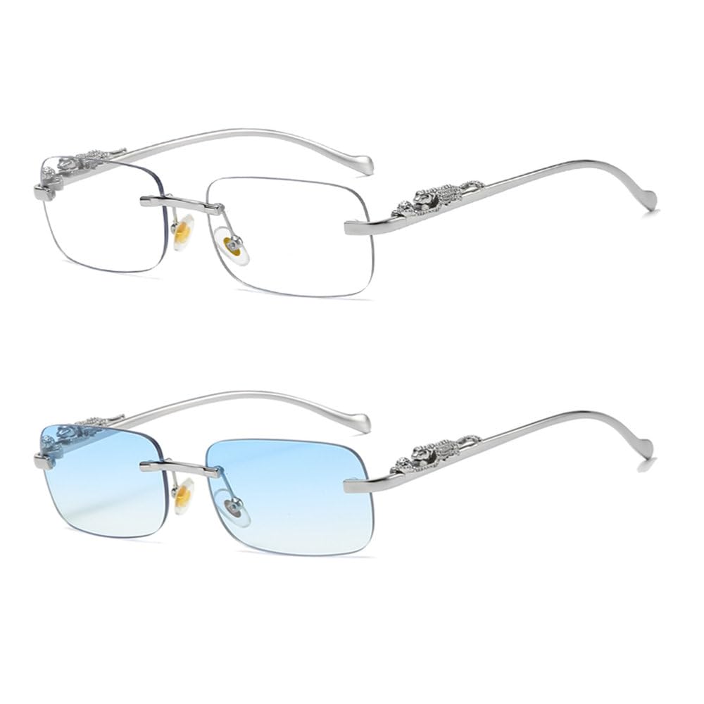 Lunettes de soleil rétro léopard avec branches en métal légères - 8