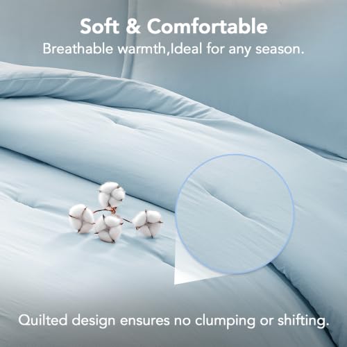 Image of Queen Comforter Set Prewashed Lightweight Quilted Bedding for All Season