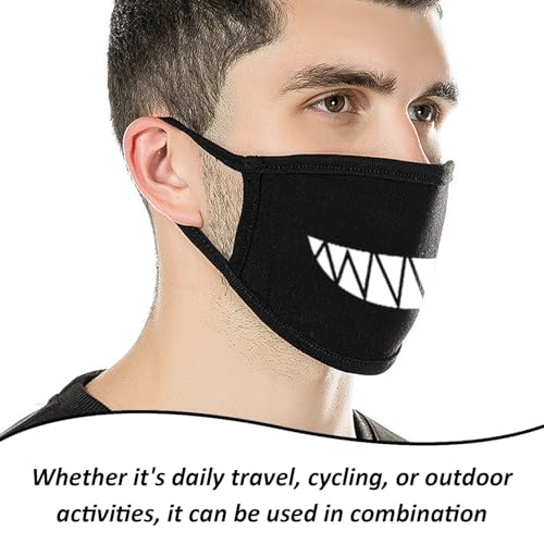 BIFHIG 8 Schwarze Masken, Süße Baumwollmasken, Modische Atmungsaktive Masken, Wiederverwendbar, Sommerreit-Staubschutzhülle.