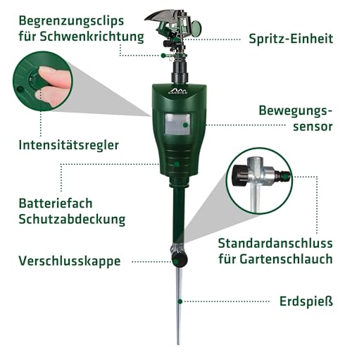 Katzenschreck Gardigo Wasserstrahl Tiervertreiber zur Vogelabwehr