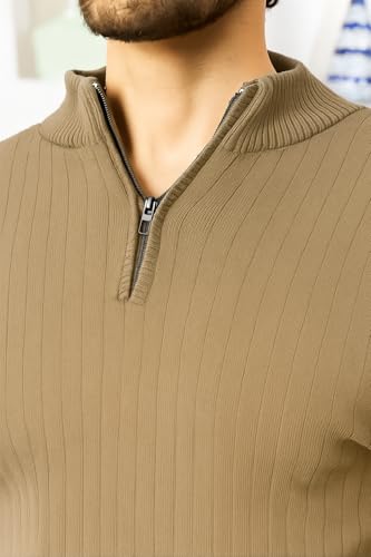 Image of Pivl Men's Winter Half Zip Solid Warm Sweater