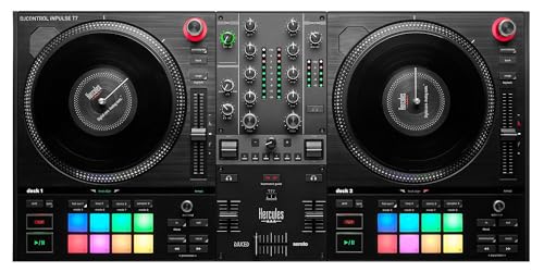 Image of Hercules DJControl Inpulse T7 2-Channel DJ Controller Bundle with TRS Cable, MIDI Cable, and Austin Bazaar Polishing Cloth