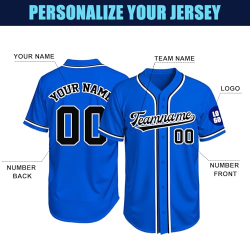 Image of Custom Baseball Jersey Personalized Stitched or Printed Name Number Baseball Shirt Sports Uniform Gifts for Men Women Youth