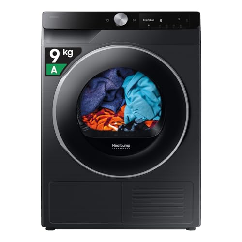 Samsung Asciugatrice AI Control DV90DG6845LB/U3, 9 kg, Pompa di Calore, Wifi, QuickDrive, AI Dry, Sensore Optimal Dry, Display AI Control, Carica Frontale, 60L x 85H x 60P cm