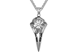 Unique Raven Skull Necklace for Men and Women