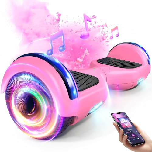 SISIGAD Hoverboard, Self Balancing Electric Gyropod 6.5 Inch Hoverboard Hover Scooter Board with Bluetooth Music, LED...