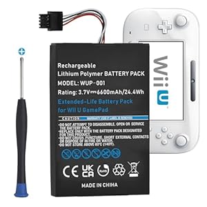 Pickle Power 6600mAh WUP-001 Ersatz Akku für Wii U Gamepad WUP-012, WUP-010