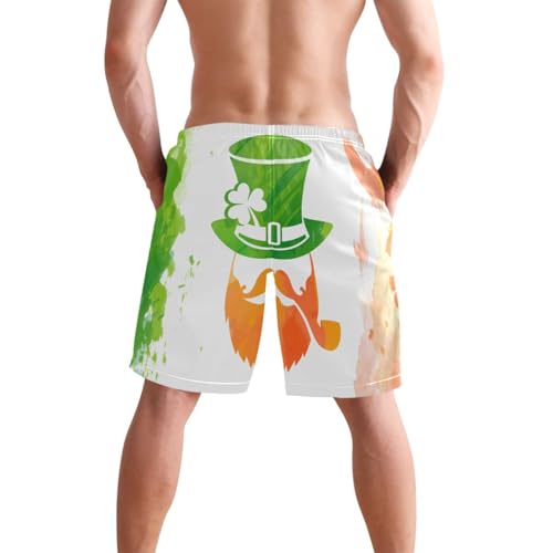 Men's Swim Trunks Irish Flag Leprechaun Board Shorts Quick Dry Swimsuit Swimwear Holiday Party Bathing Suit2