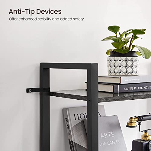 Vasagle Bookshelf, 4-Tier Shelving Unit, Bookcase, Book Shelf, 11.8 X 25.9 X 47.2 Inches, For Home Office, Living Room, Charcoal Gray + Black #TOP3