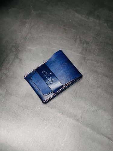 Image of Desert Orchid Fold | Minimalist Leather Fornt Pocket Wallet (Navy Blue)