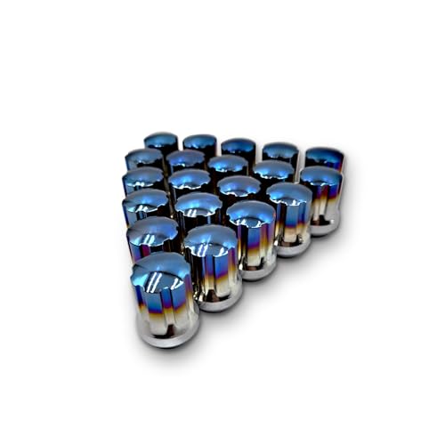 Image of M12x1.5 Lug Nuts Baked Blue Lug Fit Toyota Camry Corolla RAV4 Highlander, Honda Accord /CRV /Civic Replacement for Chevy Impala, 20PCS 12x1.5 Toasted Blue Lug Nuts with Socket Key.