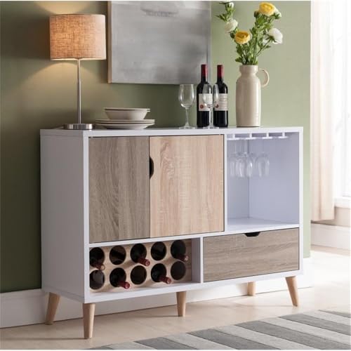Soporte para Botellas de Vino de Madera Blanca, 10 Botellas miniatura 3