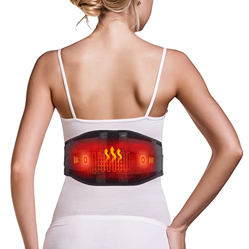 Feetmor Heating Pad For Back Pain Relief - Heated Back Massage,7.4V Rechargeable 3000Mah Lithium Battery Electric Back Massage, Back Heating Pad For Lower Back, Heated Back Brace For Men (S/M 45") #TOP29