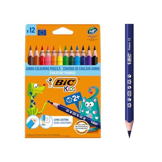 BIC Kids Evolution Triangle ECOlutions Lápices de colores Triangulares - colores Surtidos, Blíster de 12 unidades