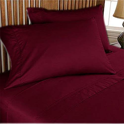 600TC Luxurious 2PC Pillow Case in 100% Egyptian Cotton Material Super Burgundy Queen/Standard Size (20