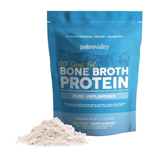 Paleovalley 100% Grass Fed Beef Bone Broth Protein Powder - Rich in Collagen Peptides for Hair, Skin, Gut Health, Bone and Joint Support - 28 Servings, 15g Protein Per Serving - No Gluten or GMOs