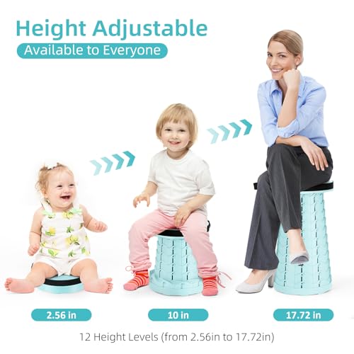 Image of Qiguet Collapsible Stool, Folding Chair - Upgraded Portable Chair with Load Capacity 400lbs, Portable Stool for Camping Fishing Hiking - Folding Stool,Gifts for Fisherman(All Ice Cream)