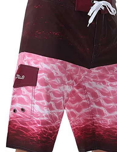 Nonwe Mens Swimming Trunks With Mesh Lining Funny Swimwear Bathing Suits Red & White 32 #TOP3