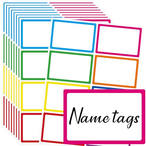 76x50mm Bunte Etiketten Selbstklebend, 200 PCS Namensaufkleber Etiketten, Aufkle