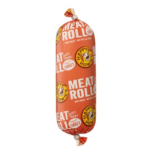 Happy Howie's Soft Meat Roll Treat - Soft Dog Food Rolls, High Protein, Natural Ingredients, for All Dogs, Made in USA - Turkey, 7 Oz (Pack of 1)