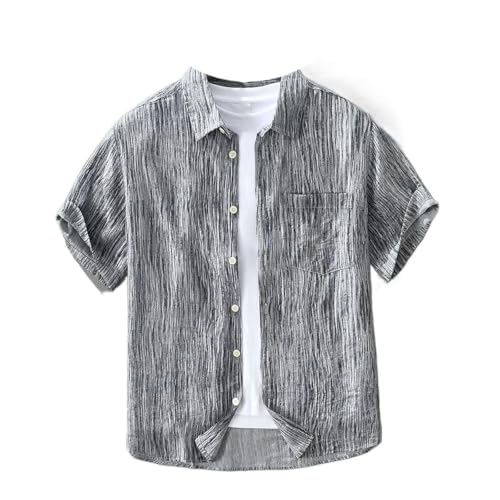 Chemise homme légère manches courtes col rabattu pour été