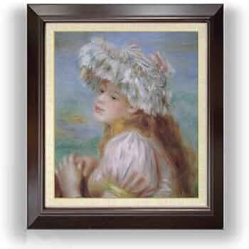 Amazon.co.jp: ルノワール レースの帽子の少女 F10 油絵直筆仕上げ