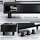 Fenge Dual Monitorständer 108cm Großer Bildschirmständer mit 2 Glas-Schiebetür Höhenverstellbarer Monitorständer für Computer/Laptop/TV, Tragfähigkeit 50KG (Schwarz)