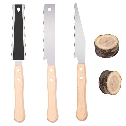 Poraceous 3 Piezas Sierra Japonesa para Madera, 310 mm Doble Filo y Filo Único, 306 mm Sierra Afilada, Sierras de Carpintería Precisa, para Podar Herramienta, Cortes Transversales y Longitudinales