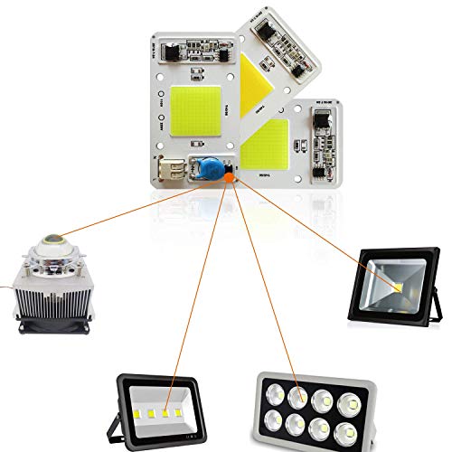 2PCS Chip LED COB 50W Bianco 6000K 220V Motore