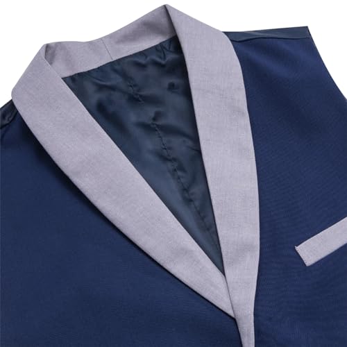 Mnjyihy Men's Shawl Collar Suit Vest Slim Fit Waistcoat For Wedding Groomsmen V-Neck Tuxedo Sleeveless Jacket3