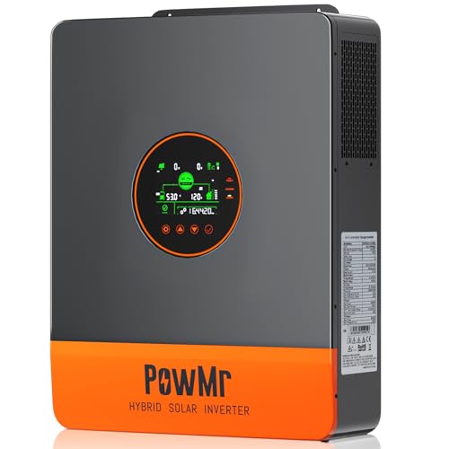 PowMr Solar Inverter 5000W 48Vdc to 110Vac, 5200W Split-Phase Solar Inverter Built-in 100A MPPT Controller | Max.PV Input 6KW 500VOC | Support 6 Units Parallel and Batteryless Run