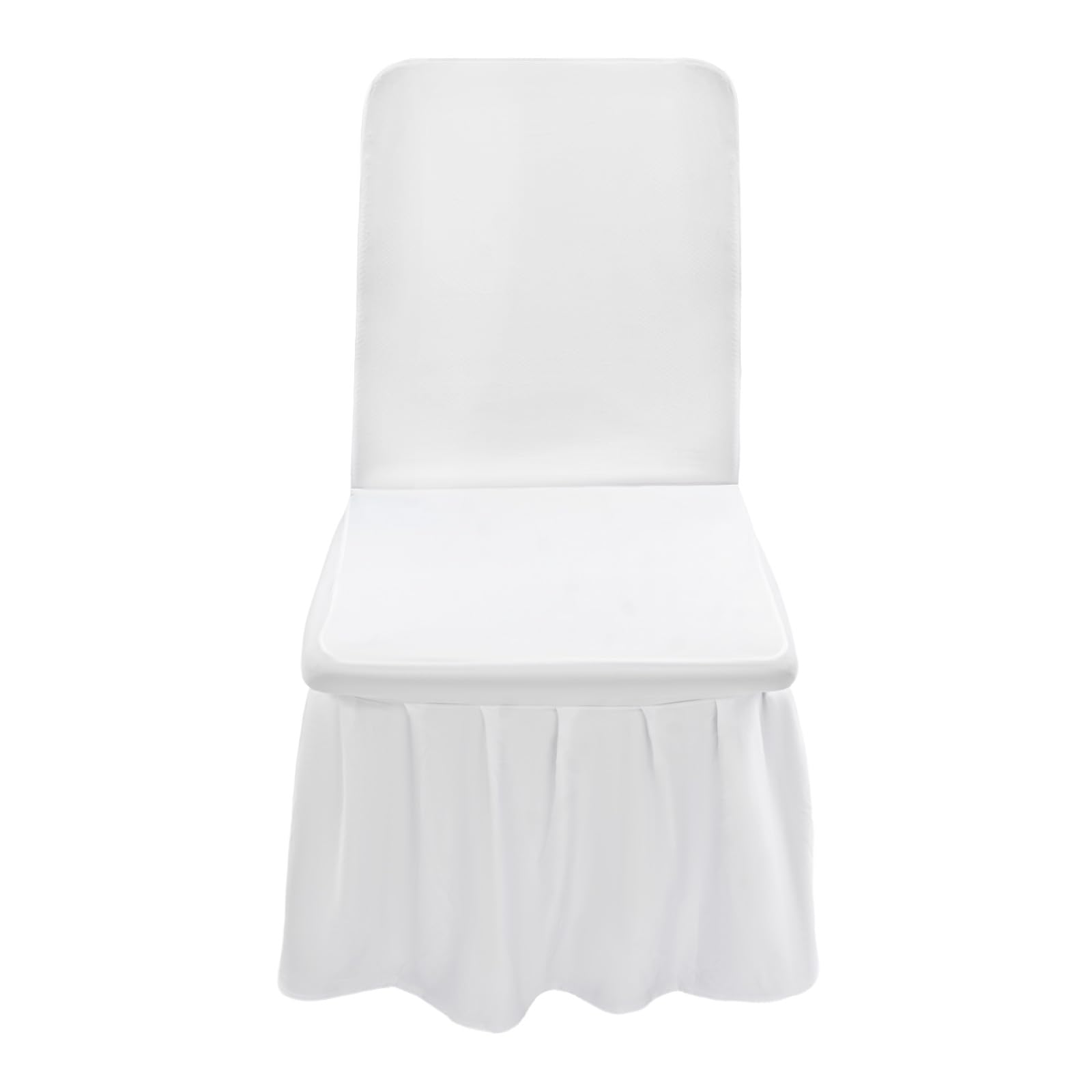 30 fundas protectoras para sillas con falda, para bodas, fiestas, hoteles, restaurantes (blanco)