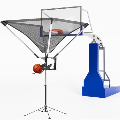 Basketball Rebounder, Basketball Return Attachment with 180&deg; Rotating Track, Shot Trainer Rebounder...