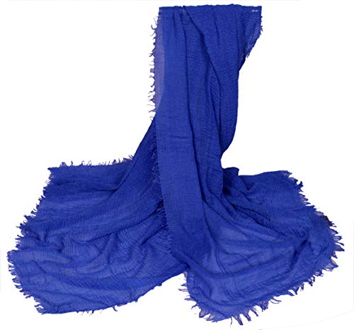 Image of Iba & Isba Women's Plain Crinkled Scarves, Stoles, Hijab (76 x 36 inch)