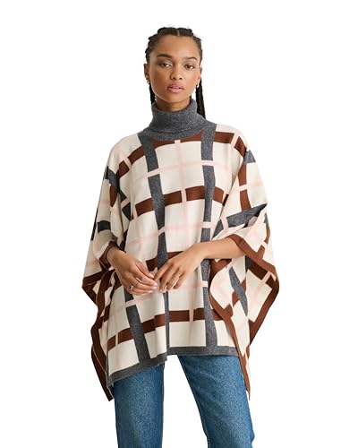 Women's Soft Plaid Jacquard Poncho