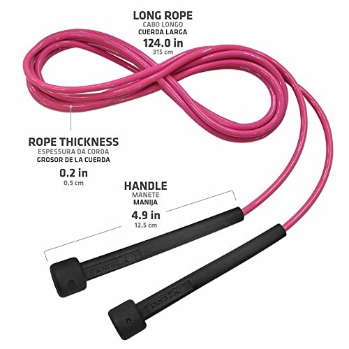 Kit 02 Cordas de Pular Muvin Basics Tamanho Ajustável em PVC 3,15 Metros - Corda de Saltos Com Veloc