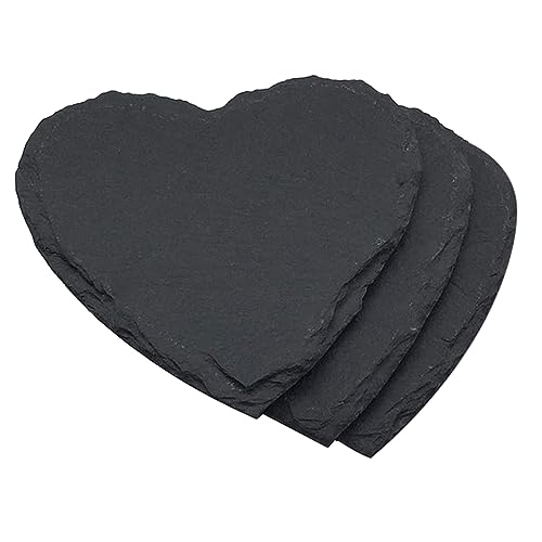 CIYODO 3 Piezas Plato de Forma de Pizarra Natural de Bandeja para Servir Comida para Carnes y Postres Diseño Rústico y Elegante