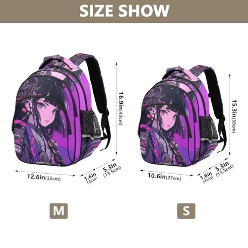 Japanese Anime Samurai Kid's Backpack, Schoolbag Book Bag for Boys Girls Small4