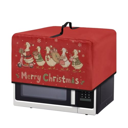 Image of Air Fryer Toaster Oven Dust Cover, Protective Countertop Microwave Oven Cover for Christmas Party Decor, L, 20.9 x 15.7 x 12.4 Inches, Porch Goose Merry Christmas Red