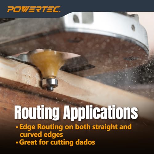 Image of POWERTEC Universal Offset Router Base Plate w /Edge Routing Reversible Fence Guide, Marked Predrilled Holes Fits Listed Models Porter Cable, Bosch, Milwaukee, Ryobi, Makita, Dewalt, Craftsman (71398)