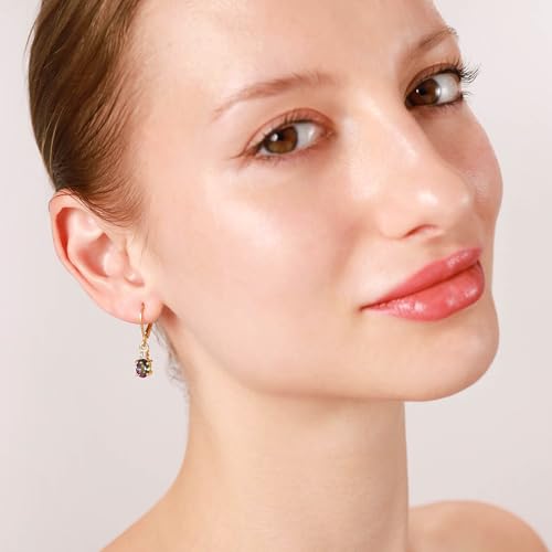 Silvershake White Gold Plated 925 Sterling Silver Leverback Earrings2