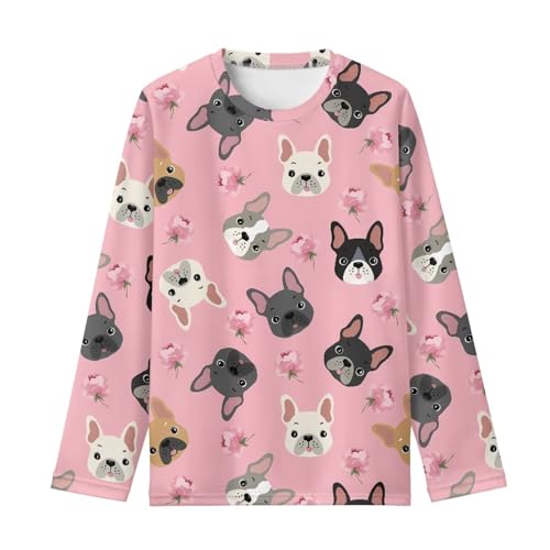 Girls Long Sleeve T Shirt Soft Basic Crewneck Tee with Cute Graphic for School Sports Suit for Fall Winter