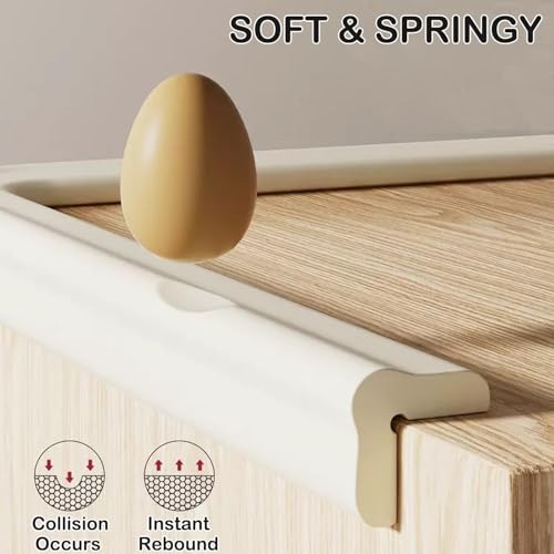 Safety Baby Edge Corner Guards Protector Set, Baby Proofing 3M/10ft Edges Protector + 4 Corner Guards for Kids Foam, Furniture and Tables Child Bumpers, Pre-Taped for Direct Use White - Image 2