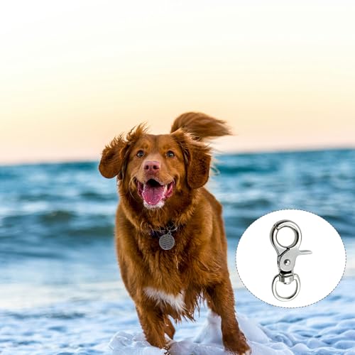 Scherenkarabiner, Karabinerhaken Wirbelkarabine, Zinklegierung Scherenkarabiner, mit Dreh-Gelenk/Dreh-Kopf, für Hundekette, Katzengürtel, Schlüsselketten, Silber (5 Stück)