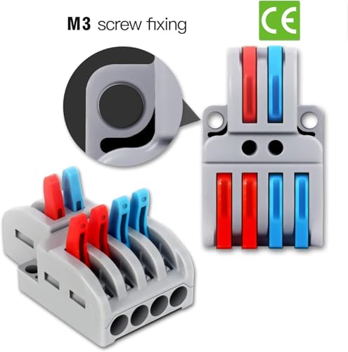 Image of ZIVIK 2 In 4 Out Wire Connector Jointer, Push In Electrical Connectors, Lever Connectors Nuts, Assorted Conductors, Compact Lever Cable Connectors,Plug-in Connector 2-in 4-out (4, 2 In 4 Out)