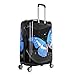 InUSA Black Butterfly Print Luggage with Spinner Wheels | Durable Lightweight Hardside Suitcase | Travel Bag with Handle and Trolley | 28-Inch Large Checked luggage