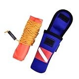 Inflatable Safety Sausage Tube, Scuba Surface Marker Buoy Diving Underwater Signal Flag Tube Snorkeling Storage Bag Dive Reel High Visibility PVC Diver Emergency Sports Float Pouch Gear Accessories